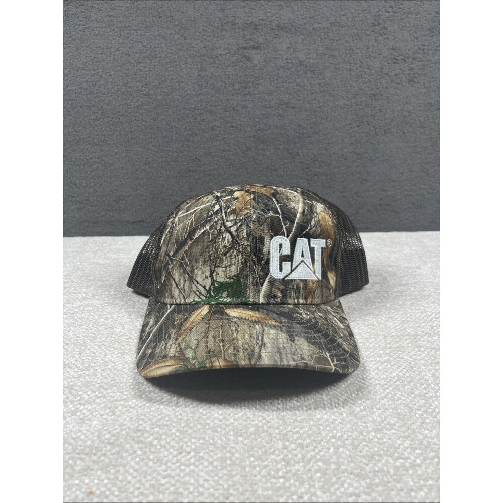 Caterpillar Equipment Realtree Edge Camouflage Snapback Mesh Hunting Cap Hat